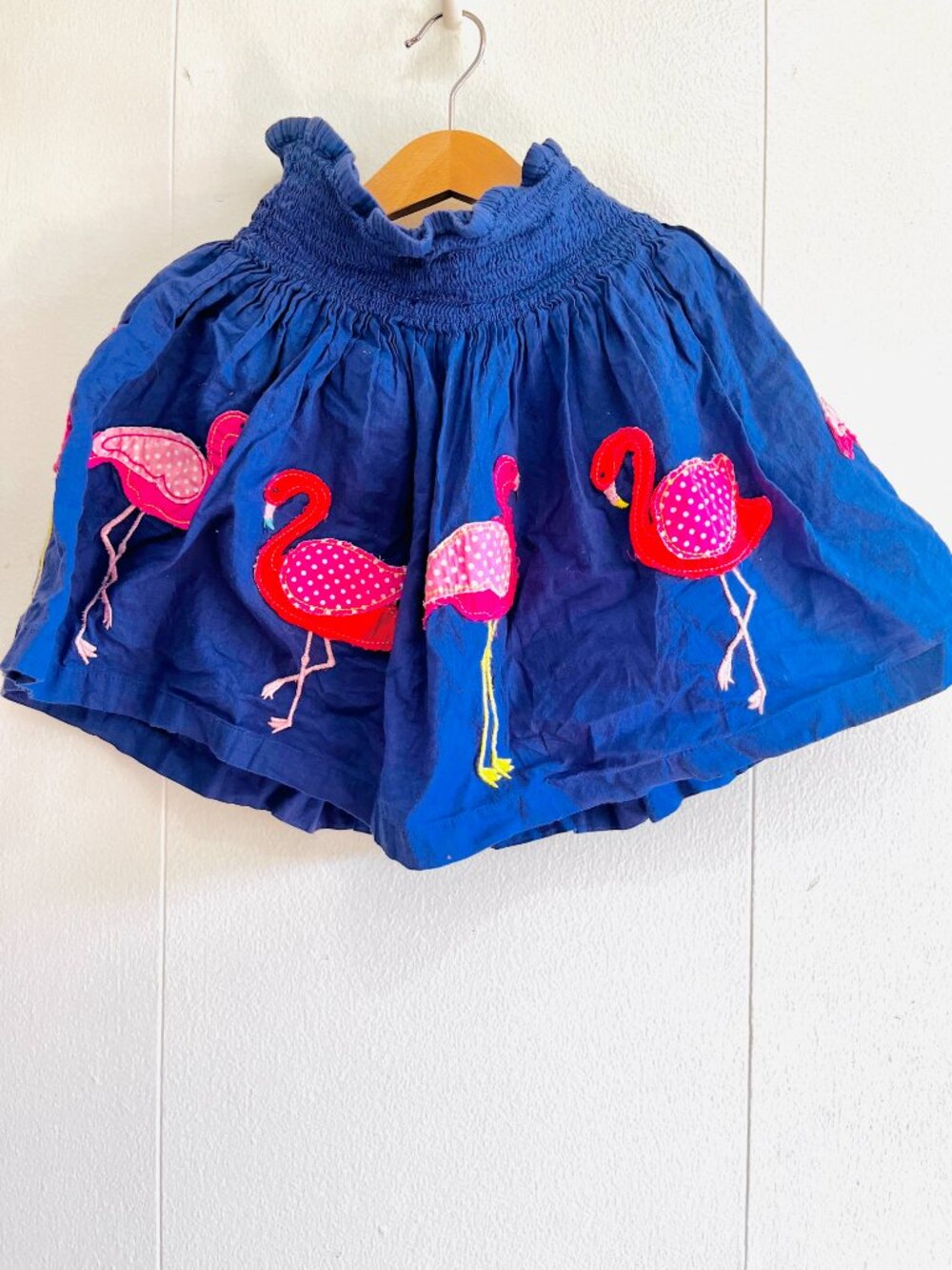 Mini Boden Flamingo Appliqué Skirt Size 7-8yrs